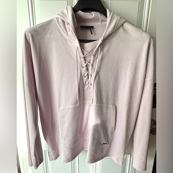 Donna Karan Tops - Donna Karan or DKNY lace-up velour hoodie